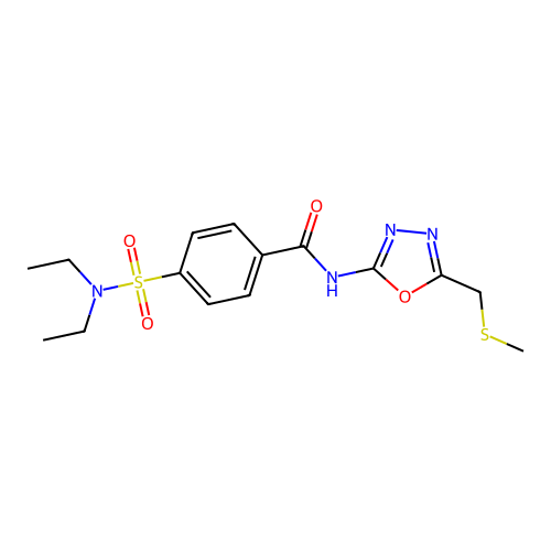 4-(diethylsulfamoyl)-N-{5-[(methylsulfanyl)methyl]-1,3,4-oxadiazol-2-yl}benzamide structure