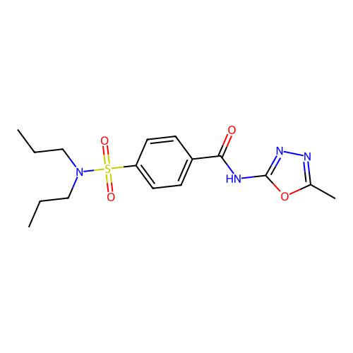 4-(dipropylsulfamoyl)-N-(5-methyl-1,3,4-oxadiazol-2-yl)benzamide structure
