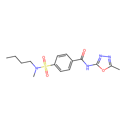 4-[butyl(methyl)sulfamoyl]-N-(5-methyl-1,3,4-oxadiazol-2-yl)benzamide structure