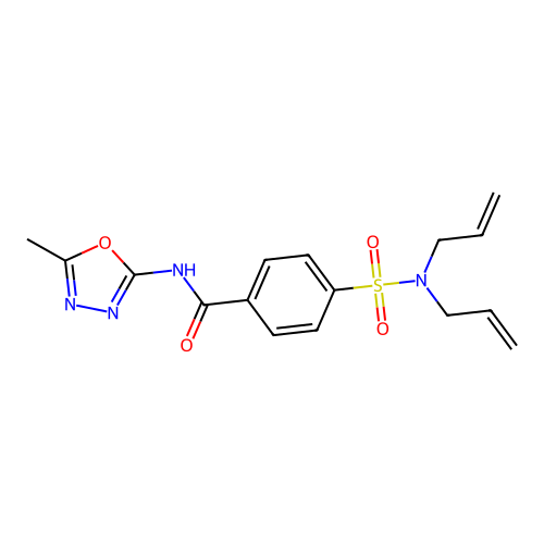 4-(N,N-diallylsulfamoyl)-N-(5-methyl-1,3,4-oxadiazol-2-yl)benzamide structure