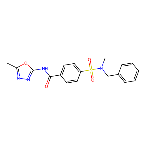 4-[benzyl(methyl)sulfamoyl]-N-(5-methyl-1,3,4-oxadiazol-2-yl)benzamide structure