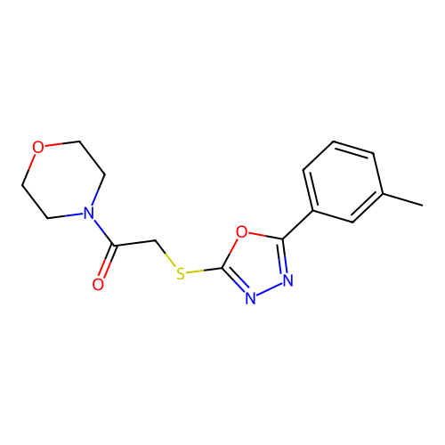 2-[[5-(3-Methylphenyl)-1,3,4-oxadiazol-2-yl]sulfanyl]-1-morpholin-4-ylethanone structure