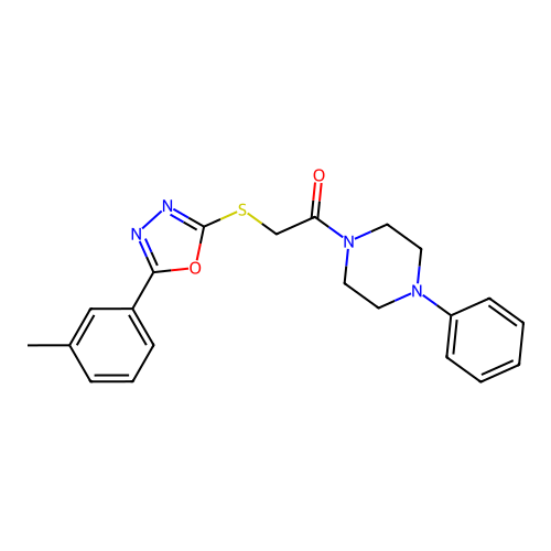1-(4-Phenylpiperazin-1-yl)-2-((5-(m-tolyl)-1,3,4-oxadiazol-2-yl)thio)ethanone structure