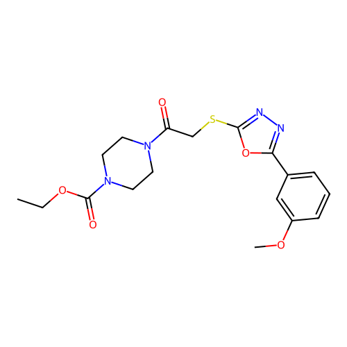 ETHYL 4-(2-{[5-(3-METHOXYPHENYL)-1,3,4-OXADIAZOL-2-YL]SULFANYL}ACETYL)PIPERAZINE-1-CARBOXYLATE structure