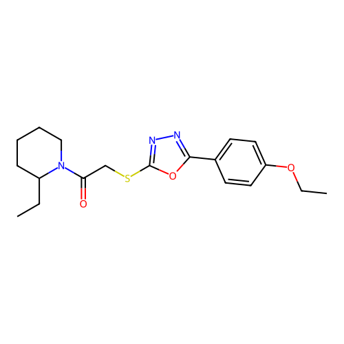 2-{[5-(4-ethoxyphenyl)-1,3,4-oxadiazol-2-yl]sulfanyl}-1-(2-ethylpiperidin-1-yl)ethan-1-one structure