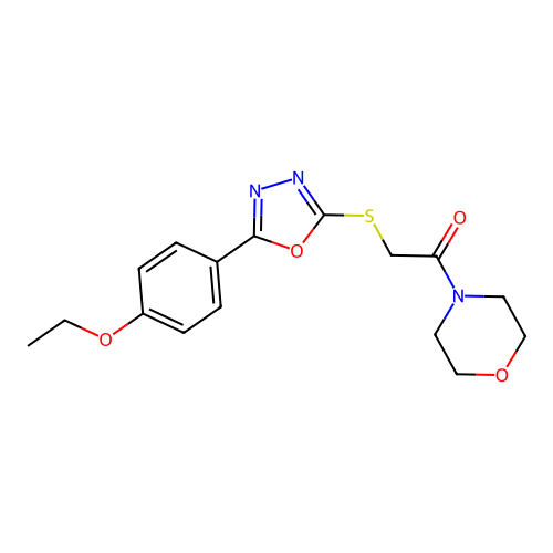 2-[[5-(4-Ethoxyphenyl)-1,3,4-oxadiazol-2-yl]thio]-1-(4-morpholinyl)ethanone structure