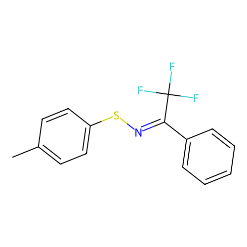 2,2,2-trifluoro-1-phenylethanone S-(4-methylphenyl)thioxime structure