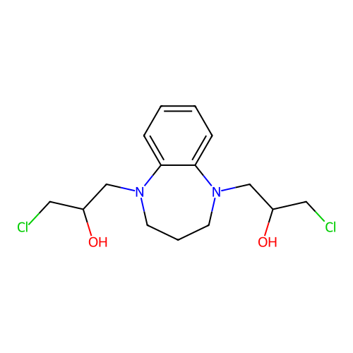 1,1'-(3,4-Dihydro-1H-1,5-benzodiazepine-1,5(2H)-diyl)bis(3-chloropropan-2-ol) structure
