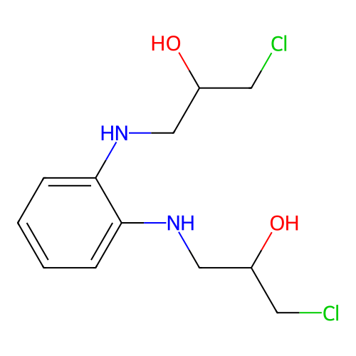 1,1'-(1,2-Phenylenediazanediyl)bis(3-chloropropan-2-ol) structure