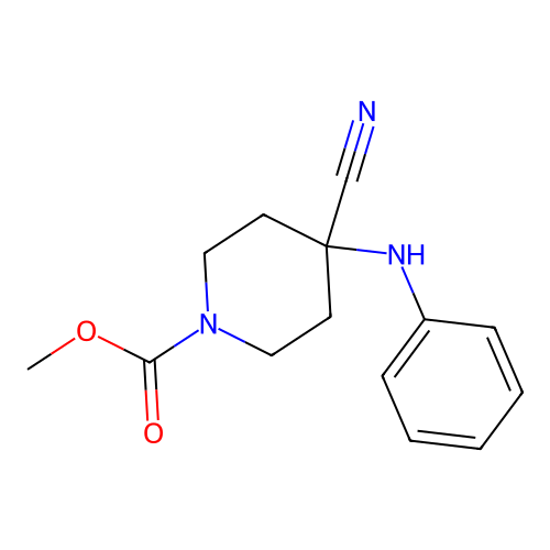 Methyl 4-cyano-4-(phenylamino)piperidine-1-carboxylate structure