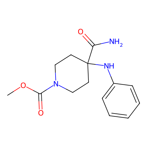 Methyl 4-carbamoyl-4-(phenylamino)piperidine-1-carboxylate structure