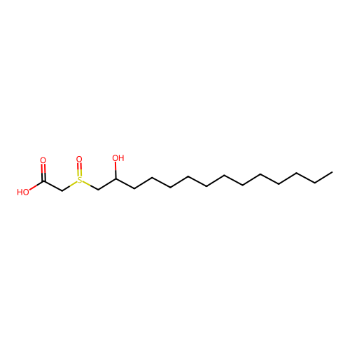 ((2-Hydroxytetradecyl)sulphinyl)acetic acid structure