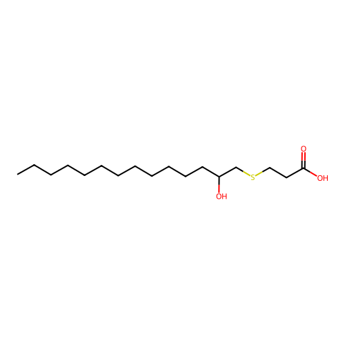 3-((2-Hydroxytetradecyl)thio)propionic acid structure