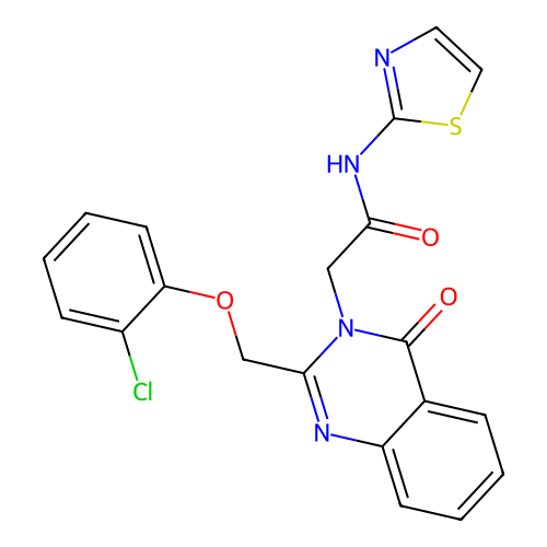 3(4H)-Quinazolineacetamide, 2-((2-chlorophenoxy)methyl)-4-oxo-N-thiazolyl- structure