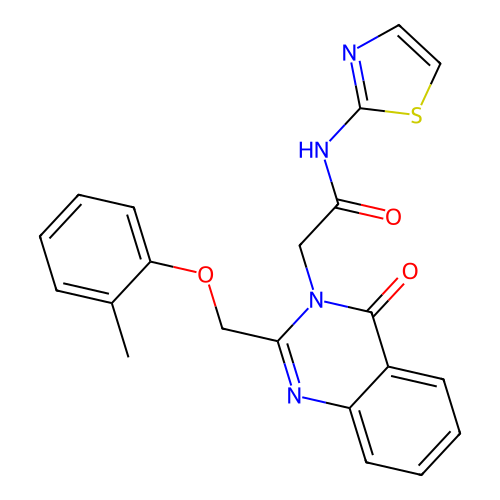 3(4H)-Quinazolineacetamide, 2-((2-methylphenoxy)methyl)-4-oxo-N-thiazolyl- structure