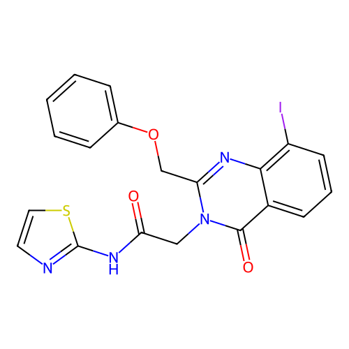 3(4H)-Quinazolineacetamide, 8-iodo-4-oxo-2-(phenoxymethyl)-N-thiazolyl- structure