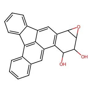 12,13-Dihydroxy-10,11-epoxy-10,11,12,13-tetrahydrodibenz(a,e)fluoranthenene structure