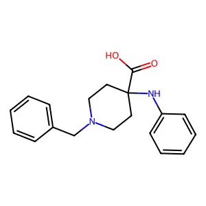 1-Benzyl-4-(phenylamino)piperidine-4-carboxylic acid structure