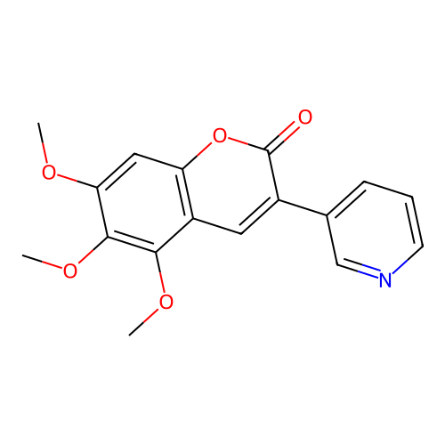 3-(3-Pyridyl)-5,6,7-trimethoxycoumarin structure