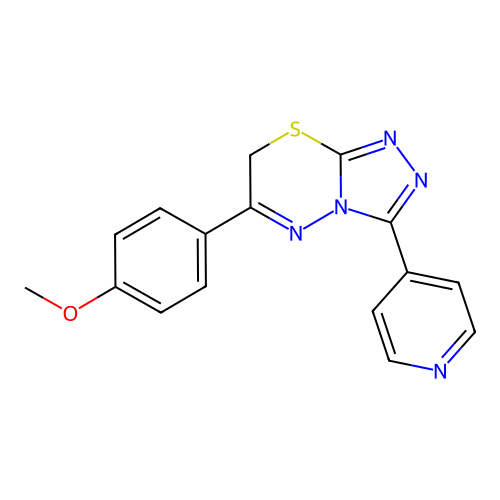 6-(4-methoxyphenyl)-3-(pyridin-4-yl)-7H-[1,2,4]triazolo[3,4-b][1,3,4]thiadiazine structure