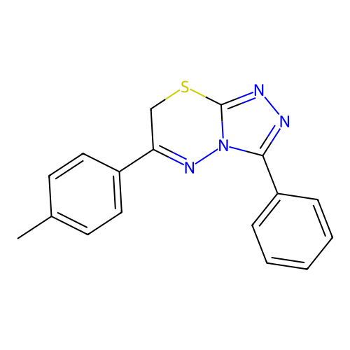 6-(4-methylphenyl)-3-phenyl-7H-[1,2,4]triazolo[3,4-b][1,3,4]thiadiazine structure