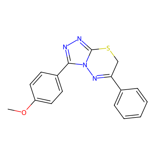3-(4-methoxyphenyl)-6-phenyl-7H-[1,2,4]triazolo[3,4-b][1,3,4]thiadiazine structure