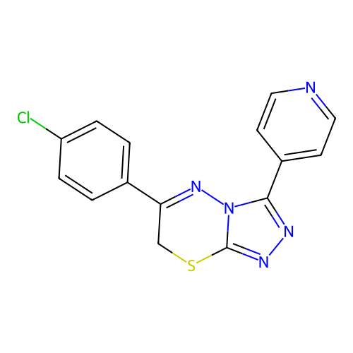 4-[6-(4-chlorophenyl)-7H-[1,2,4]triazolo[3,4-b][1,3,4]thiadiazin-3-yl]pyridine structure