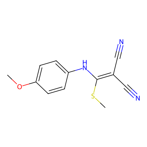 [(4-Methoxyanilino)(methylsulfanyl)methylidene]propanedinitrile structure