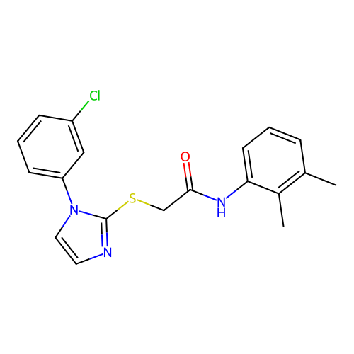 2-[1-(3-chlorophenyl)imidazol-2-yl]sulfanyl-N-(2,3-dimethylphenyl)acetamide structure