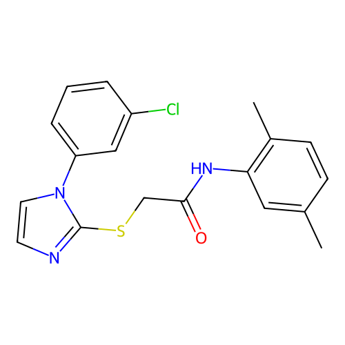 2-((1-(3-chlorophenyl)-1H-imidazol-2-yl)thio)-N-(2,5-dimethylphenyl)acetamide structure