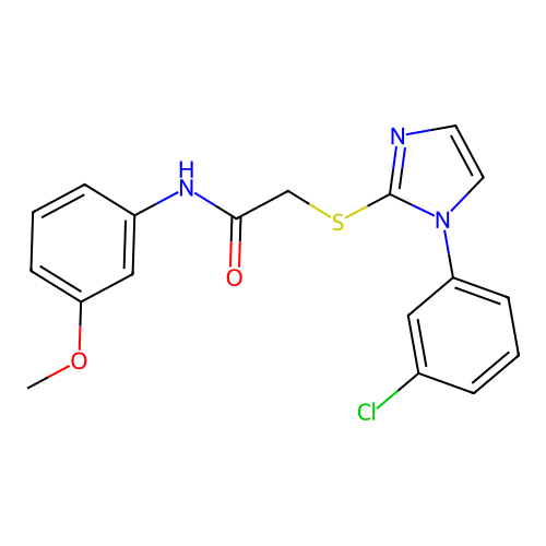 2-((1-(3-chlorophenyl)-1H-imidazol-2-yl)thio)-N-(3-methoxyphenyl)acetamide structure