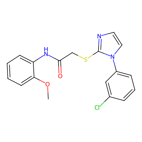 2-((1-(3-chlorophenyl)-1H-imidazol-2-yl)thio)-N-(2-methoxyphenyl)acetamide structure