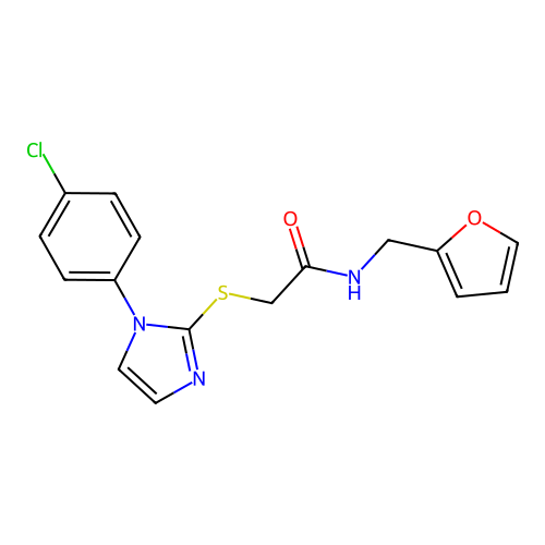 2-((1-(4-chlorophenyl)-1H-imidazol-2-yl)thio)-N-(furan-2-ylmethyl)acetamide structure