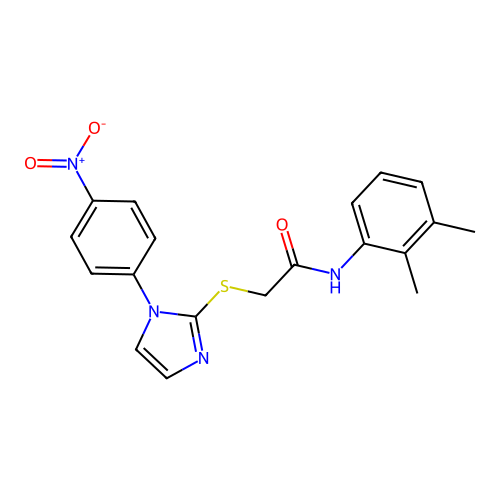 N-(2,3-dimethylphenyl)-2-[1-(4-nitrophenyl)imidazol-2-yl]sulfanylacetamide structure