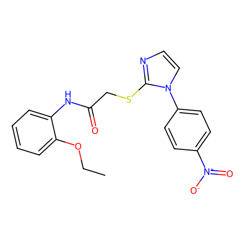 N-(2-ethoxyphenyl)-2-((1-(4-nitrophenyl)-1H-imidazol-2-yl)thio)acetamide structure