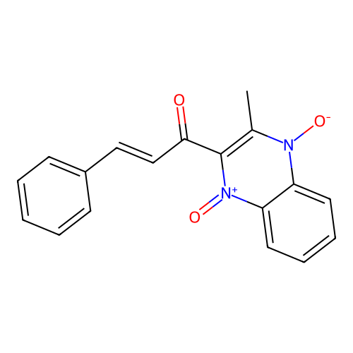 2-Cinnamoyl-3-methylquinoxaline 1,4-dioxide structure