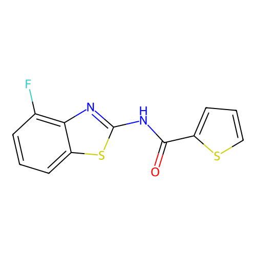 N-(4-fluoro-1,3-benzothiazol-2-yl)-2-thiophenecarboxamide structure