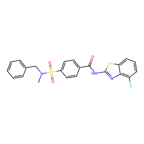 4-[benzyl(methyl)sulfamoyl]-N-(4-fluoro-1,3-benzothiazol-2-yl)benzamide structure