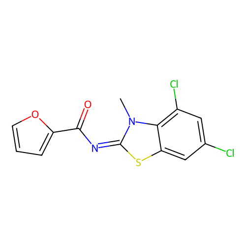 (Z)-N-(4,6-dichloro-3-methylbenzo[d]thiazol-2(3H)-ylidene)furan-2-carboxamide structure