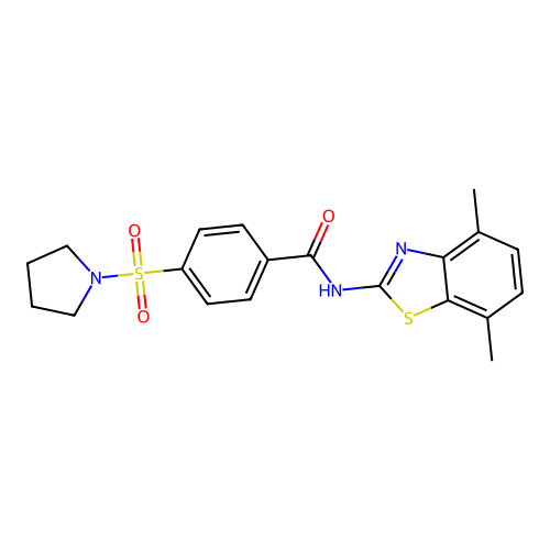 N-(4,7-dimethylbenzo[d]thiazol-2-yl)-4-(pyrrolidin-1-ylsulfonyl)benzamide structure