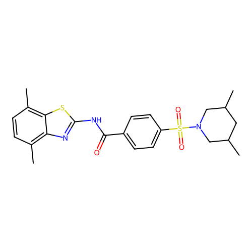 N-(4,7-dimethyl-1,3-benzothiazol-2-yl)-4-[(3,5-dimethylpiperidin-1-yl)sulfonyl]benzamide structure