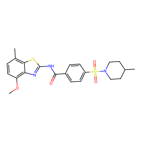 N-(4-methoxy-7-methyl-1,3-benzothiazol-2-yl)-4-[(4-methylpiperidin-1-yl)sulfonyl]benzamide structure