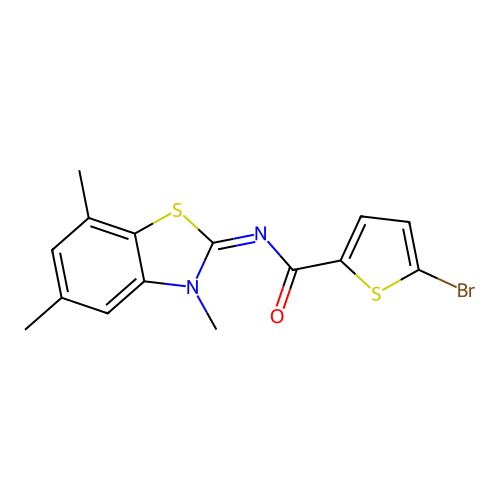 (Z)-5-bromo-N-(3,5,7-trimethylbenzo[d]thiazol-2(3H)-ylidene)thiophene-2-carboxamide structure