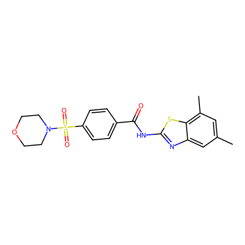 N-(5,7-dimethyl-1,3-benzothiazol-2-yl)-4-morpholin-4-ylsulfonylbenzamide structure