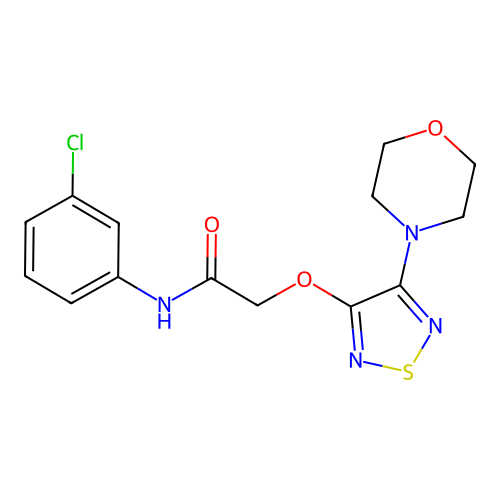 N-(3-chlorophenyl)-2-[(4-morpholin-4-yl-1,2,5-thiadiazol-3-yl)oxy]acetamide structure