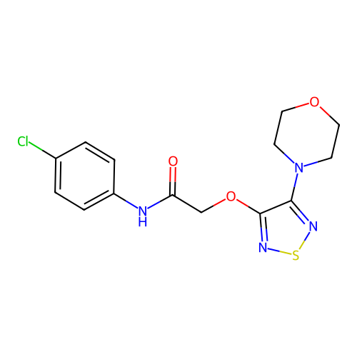 N-(4-chlorophenyl)-2-[(4-morpholin-4-yl-1,2,5-thiadiazol-3-yl)oxy]acetamide structure