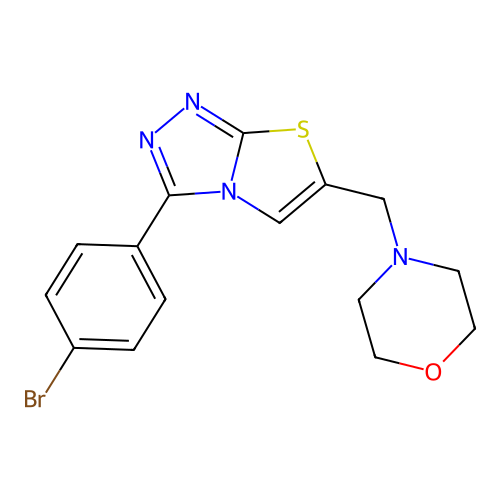 4-((3-(4-Bromophenyl)thiazolo[2,3-c][1,2,4]triazol-6-yl)methyl)morpholine structure