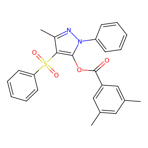 [4-(Benzenesulfonyl)-5-methyl-2-phenylpyrazol-3-yl] 3,5-dimethylbenzoate structure