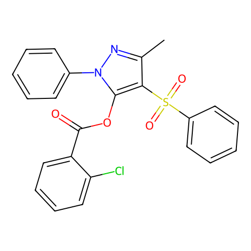 [4-(Benzenesulfonyl)-5-methyl-2-phenylpyrazol-3-yl] 2-chlorobenzoate structure