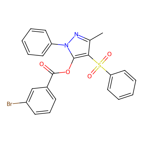 [4-(Benzenesulfonyl)-5-methyl-2-phenylpyrazol-3-yl] 3-bromobenzoate structure